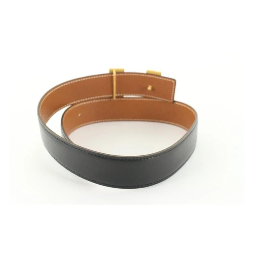 Hermès 32mm Black x Brown Reversible H Logo Belt Kit 97he719s